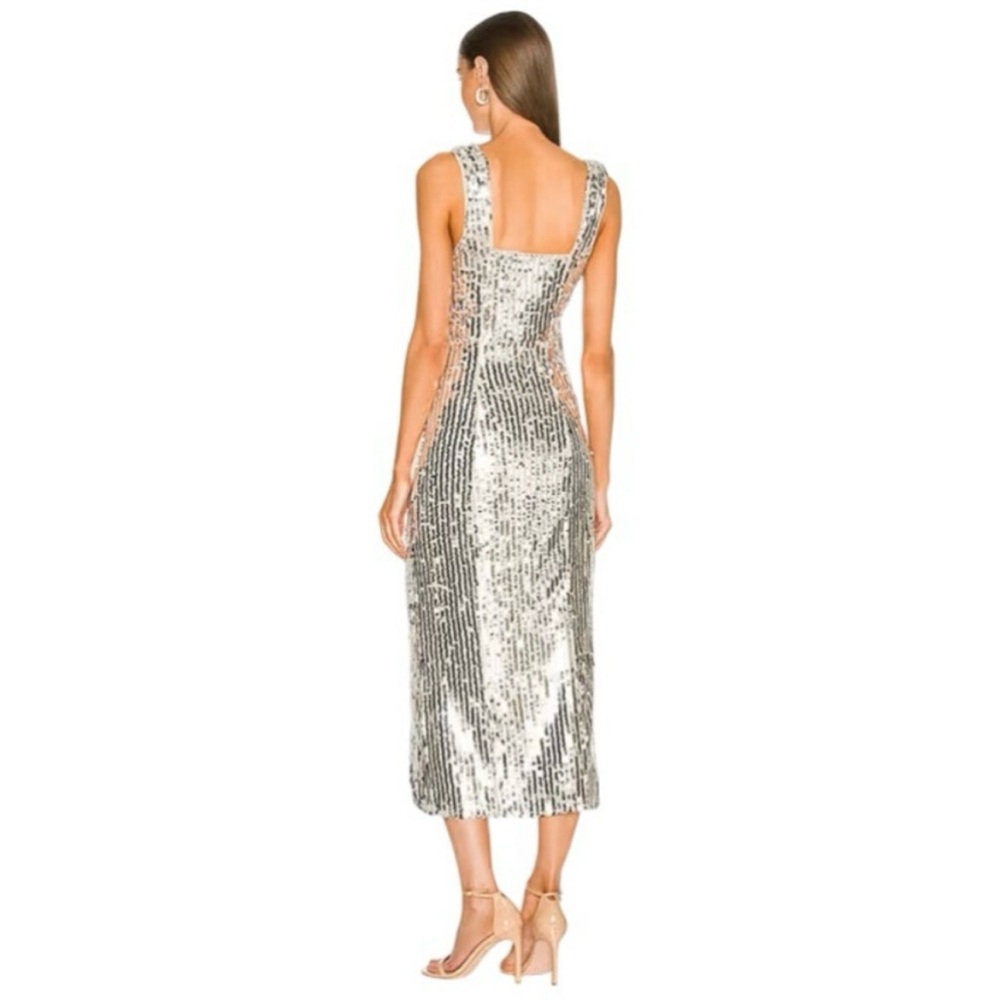 Show Me Your Mumu Eden Midi Dress Silver Sequin Size Small - Picture 3 of 15